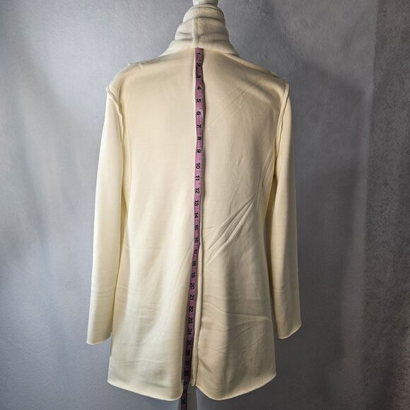 C. OLIVOR Cream Beige Cardigan Fuzzy Lined Sz M Pockets NEW Pockets - Picture 2 of 10